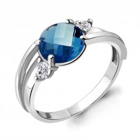 Серебряное кольцо AQUAMARINE А6921493А с фианитом и Лондон топазом А6921493А фото