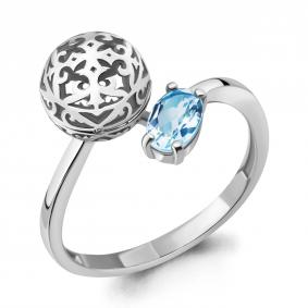 Серебряное кольцо AQUAMARINE А6923702 с топазом А6923702 фото