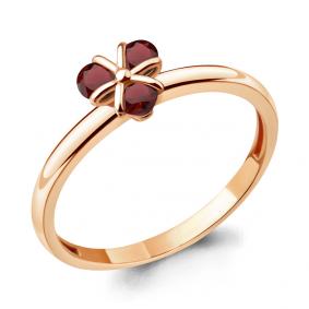 Кольцо из золочёного серебра AQUAMARINE А6925303-п с гранатом А6925303-п фото