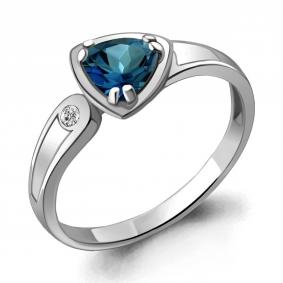 Серебряное кольцо AQUAMARINE А6928208А с фианитом и Лондон топазом А6928208А фото