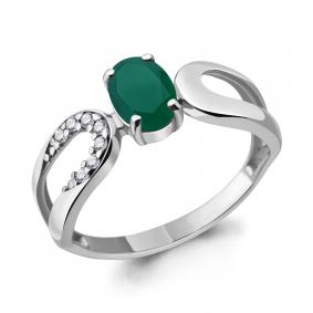 Серебряное кольцо AQUAMARINE А6931809А с фианитом и агатом А6931809А фото