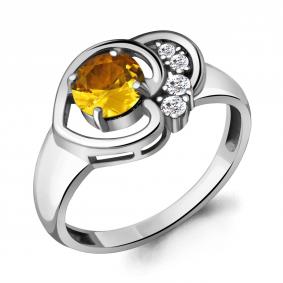 Серебряное кольцо AQUAMARINE А6932506А с фианитом и цитрином А6932506А фото