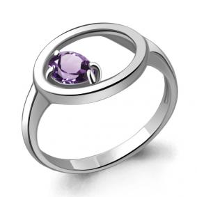 Серебряное кольцо AQUAMARINE А6933704 с аметистом А6933704 фото