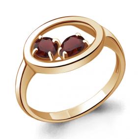 Кольцо из золочёного серебра AQUAMARINE А6933803-п с гранатом А6933803-п фото