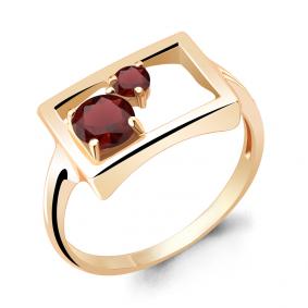 Кольцо из золочёного серебра AQUAMARINE А6933903-п с гранатом А6933903-п фото