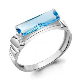 Серебряное кольцо AQUAMARINE А6934092А с топазом и фианитом А6934092А фото