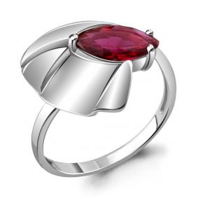 Серебряное кольцо AQUAMARINE А69351604 с рубиновым корундом А69351604 фото
