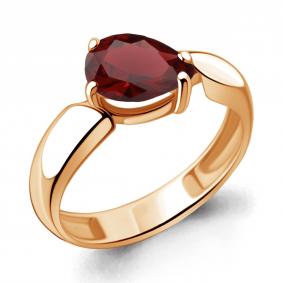 Кольцо из золочёного серебра AQUAMARINE А6935803-п с гранатом А6935803-п фото