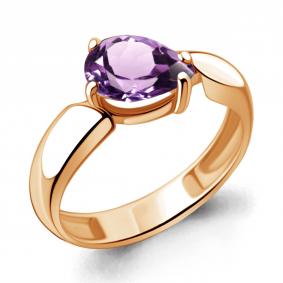 Кольцо из золочёного серебра AQUAMARINE А6935804-п с аметистом А6935804-п фото