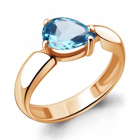 Кольцо из золочёного серебра AQUAMARINE А6935805-п с топазом А6935805-п фото