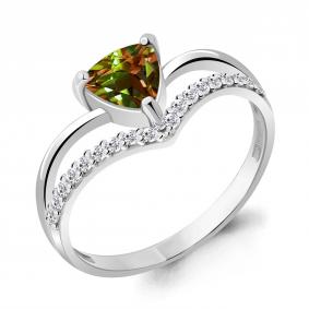 Серебряное кольцо AQUAMARINE А6938519А с фианитом и султанитом А6938519А фото