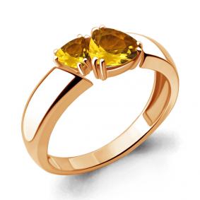 Кольцо из золочёного серебра AQUAMARINE А6939106-п с цитрином А6939106-п фото