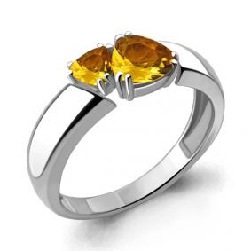 Серебряное кольцо AQUAMARINE А6939106 с цитрином А6939106 фото
