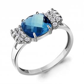 Серебряное кольцо AQUAMARINE А6941593А с фианитом и Лондон топазом А6941593А фото