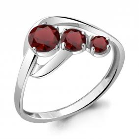 Серебряное кольцо AQUAMARINE А6941603 с гранатом А6941603 фото