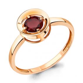 Кольцо из золочёного серебра AQUAMARINE А6942003-п с гранатом А6942003-п фото