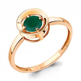 Кольцо из золочёного серебра AQUAMARINE А6942009-п с агатом А6942009-п фото