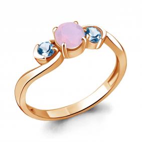 Кольцо из золочёного серебра AQUAMARINE А69429612-п с топазом и опалом А69429612-п фото