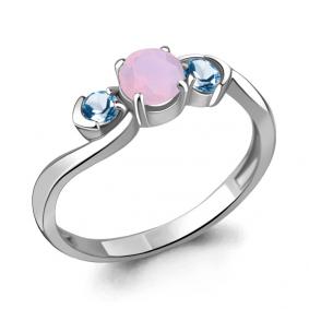 Серебряное кольцо AQUAMARINE А69429612 с топазом, опалом и миксом камней А69429612 фото