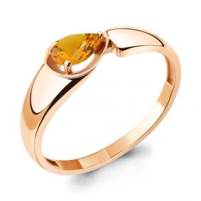 Кольцо из золочёного серебра AQUAMARINE А6945106-п с цитрином А6945106-п фото