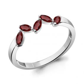 Серебряное кольцо AQUAMARINE А6945603 с гранатом А6945603 фото