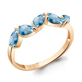 Кольцо из золочёного серебра AQUAMARINE А6945605-п с топазом А6945605-п фото