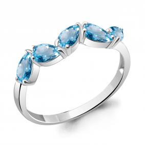 Серебряное кольцо AQUAMARINE А6945705 с топазом А6945705 фото