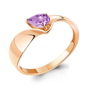 Кольцо из золочёного серебра AQUAMARINE А6945904-п с аметистом А6945904-п фото