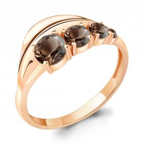 Кольцо из золочёного серебра AQUAMARINE А6946401-п с кварцем А6946401-п фото