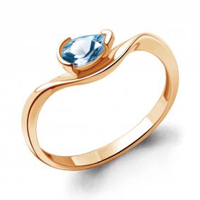 Кольцо из золочёного серебра AQUAMARINE А6946705-п с топазом А6946705-п фото
