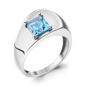 Серебряное кольцо AQUAMARINE А6947505 с топазом А6947505 фото