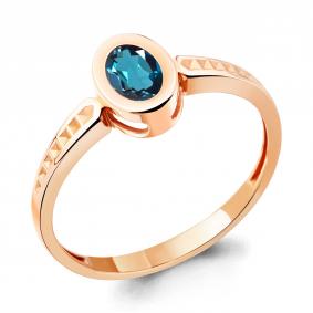 Кольцо из золочёного серебра AQUAMARINE А6948308-п с Лондон топазом А6948308-п фото