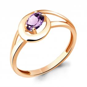 Кольцо из золочёного серебра AQUAMARINE А6948504-п с аметистом А6948504-п фото