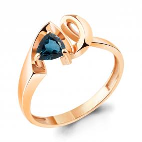 Кольцо из золочёного серебра AQUAMARINE А6949108-п с Лондон топазом А6949108-п фото