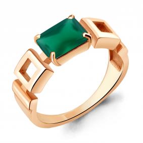 Кольцо из золочёного серебра AQUAMARINE А6951609-п с агатом А6951609-п фото