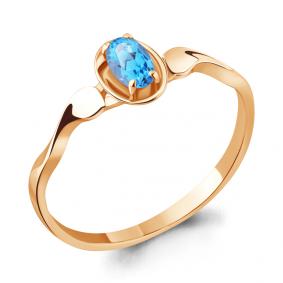Кольцо из золочёного серебра AQUAMARINE А6951705-п с топазом А6951705-п фото