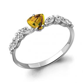 Серебряное кольцо AQUAMARINE А6954706А с фианитом и цитрином А6954706А фото
