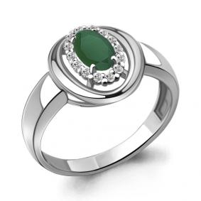 Серебряное кольцо AQUAMARINE А6955809А с фианитом и агатом А6955809А фото