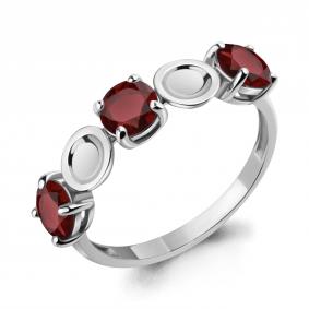 Серебряное кольцо AQUAMARINE А6956403 с гранатом А6956403 фото