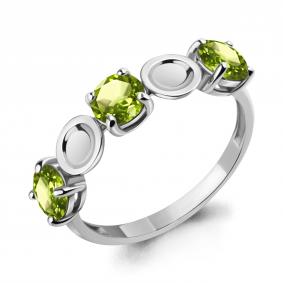 Серебряное кольцо AQUAMARINE А6956407 с хризолитом А6956407 фото