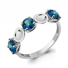 Серебряное кольцо AQUAMARINE А6956408 с Лондон топазом А6956408 фото