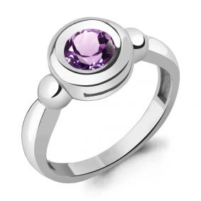 Серебряное кольцо AQUAMARINE А6956604 с аметистом А6956604 фото