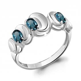 Серебряное кольцо AQUAMARINE А6957208 с Лондон топазом А6957208 фото