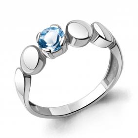 Серебряное кольцо AQUAMARINE А6957805 с топазом А6957805 фото