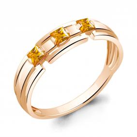Кольцо из золочёного серебра AQUAMARINE А6958006-п с цитрином А6958006-п фото