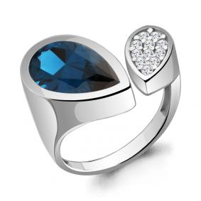 Серебряное кольцо AQUAMARINE А6958893А с фианитом и Лондон топазом А6958893А фото