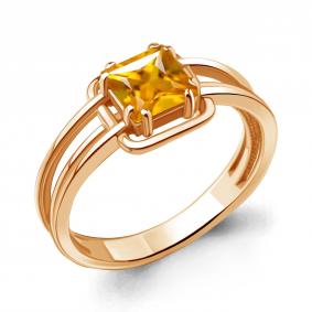 Кольцо из золочёного серебра AQUAMARINE А6960406-п с цитрином А6960406-п фото