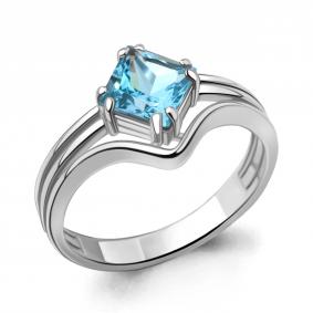 Серебряное кольцо AQUAMARINE А6960605 с топазом А6960605 фото