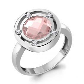 Серебряное кольцо AQUAMARINE А6961390А с фианитом и морганитом А6961390А фото