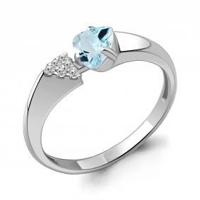 Серебряное кольцо AQUAMARINE А6961505А с топазом и фианитом А6961505А фото